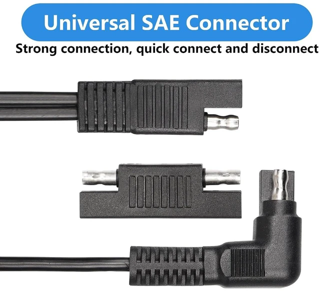 Alt view image 2 of 7 - AJMRTC 90 Degree Right Angle SAE to SAE Extension Cable, 0.9M 12AWG Heavy Duty Quick Disconnect DC Power Wire Harness for Solar Panel, Motorcycle, RV, Battery Charger