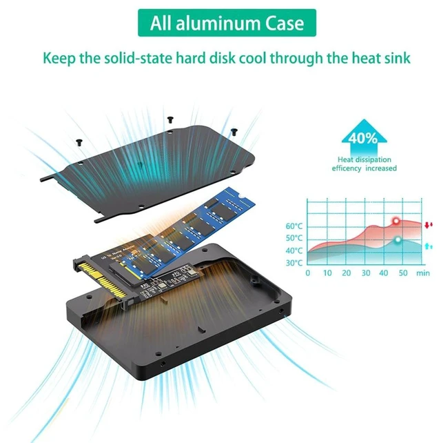 Alt view image 4 of 7 - AJMRTC PCIe Gen3 x4 M.2 NGFF NVMe SSD to U.2 SFF-8639 Adapter, 2.5 Inch Form Factor for 2280 M-Key NVMe SSD, No Thermal Pad Included