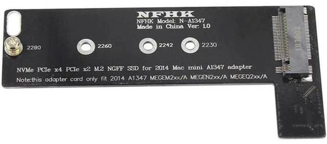 Main image of AJMRTC M.2 NVMe M-Key SSD Converter Adapter Card for Mac Mini Late 2014 A1347 MEGEN2 MEGEQ2, NGFF PCIe SSD Upgrade Riser Board