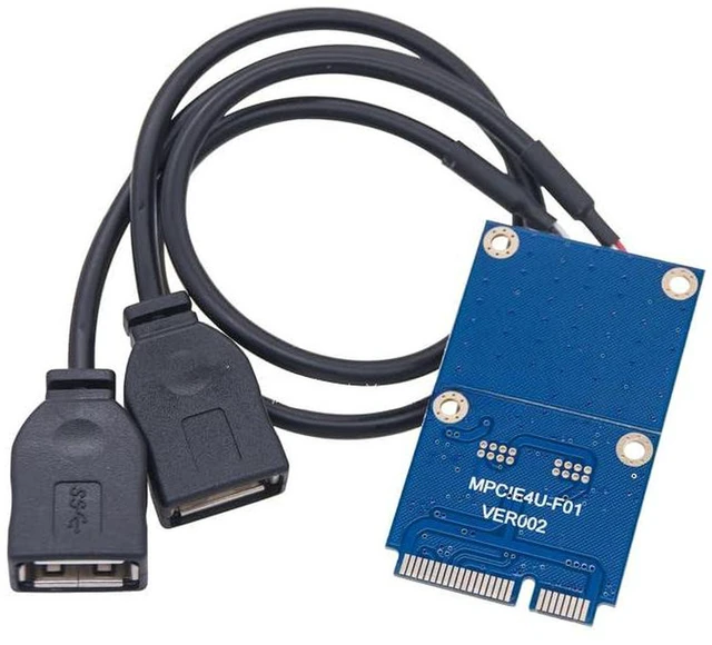 Alt view image 3 of 5 - AJMRTC MCA522 Mini PCI-E to Dual Port USB 2.0 Expansion Card, 480Mbps High Speed USB 2.0 Adapter Card, Plug and Play for Industrial Motherboard, Embedded PC, Compatible with Win7, Win8, Win10, Win11