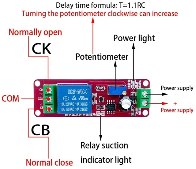 Alt view image 3 of 7 - AJMRTC 5Pcs NE555 DC 12V Adjustable Delay Timer Relay Switch Module, 0-10 Second Monostable Time Delay Board with LED Indicator for Car, Automation, DIY Electronic Circuit Control