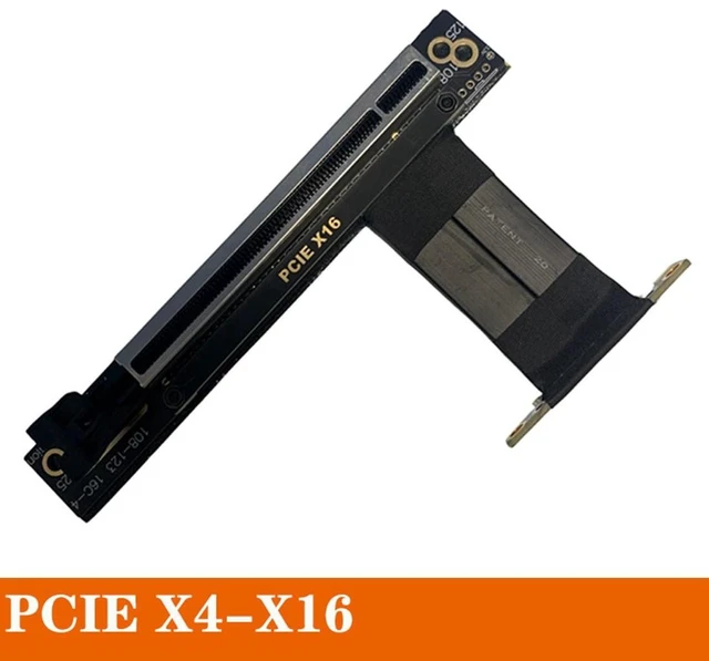 Alt view image 5 of 7 - AJMRTC JHH416AC-L PCIe 3.0 x4 10cm Double 90 Degree Right Angle Male to Male GPU Riser Extension Cable, Compatible with X4 X8 X16 Slot for Graphics Card, ITX SFF Compact PC Vertical GPU Mount