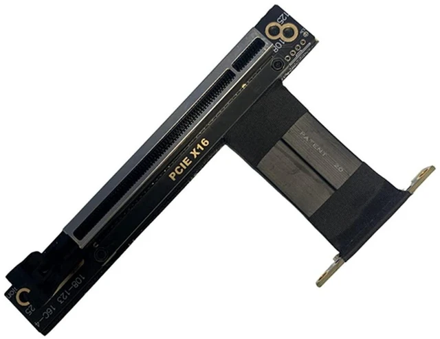 Alt view image 7 of 7 - AJMRTC JHH416AC-L PCIe 3.0 x4 10cm Double 90 Degree Right Angle Male to Male GPU Riser Extension Cable, Compatible with X4 X8 X16 Slot for Graphics Card, ITX SFF Compact PC Vertical GPU Mount