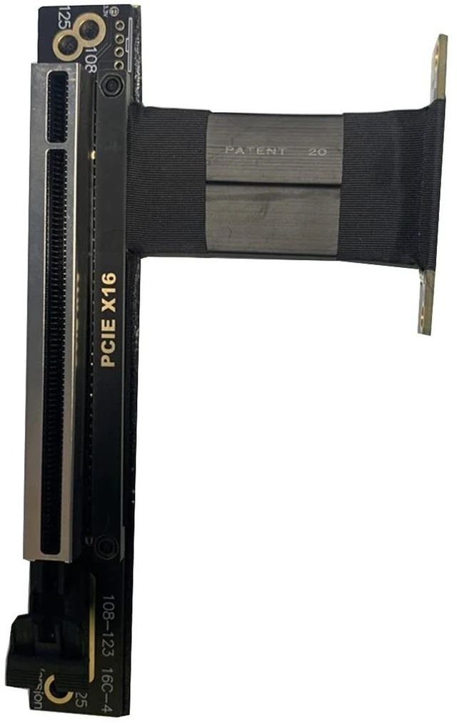 Alt view image 2 of 7 - AJMRTC JHH416AC-L PCIe 3.0 x4 10cm Double 90 Degree Right Angle Male to Male GPU Riser Extension Cable, Compatible with X4 X8 X16 Slot for Graphics Card, ITX SFF Compact PC Vertical GPU Mount