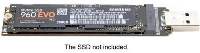 Alt view image 4 of 6 - AJMRTC U3-083 USB 3.0 to M.2 NGFF M-Key NVMe SSD External PCBA Adapter, 5Gbps Bare PCB Converter Board, 2280 NVMe PCIe SSD Reader for Laptop PC Data Backup, No Enclosure Included