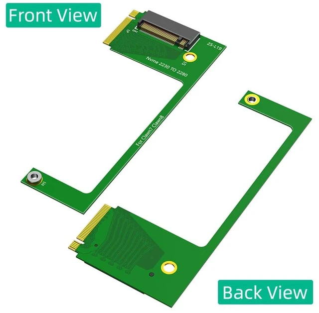 Alt view image 7 of 7 - AJMRTC 90 Degree M-Key M.2 PCIe 4.0 2230 to 2280 NVMe SSD Expansion Adapter, Right Angle SSD Riser Card for MSI Claw7, Claw8 Gaming Handheld Storage Upgrade