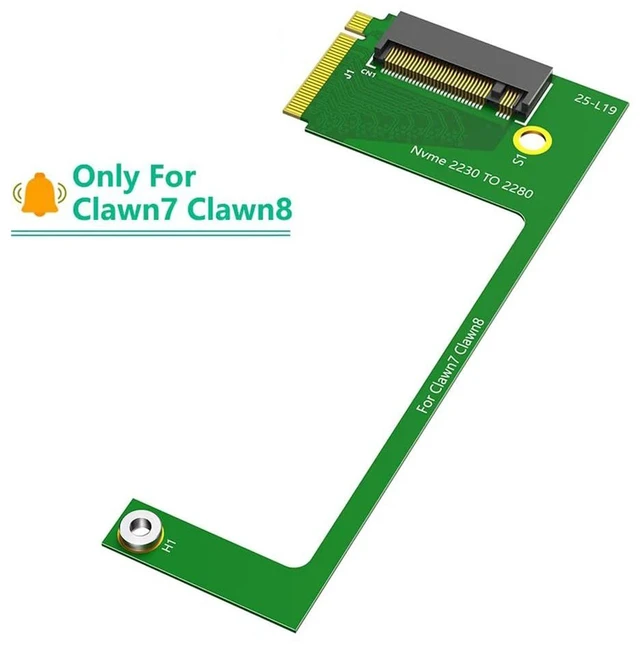 Alt view image 4 of 7 - AJMRTC 90 Degree M-Key M.2 PCIe 4.0 2230 to 2280 NVMe SSD Expansion Adapter, Right Angle SSD Riser Card for MSI Claw7, Claw8 Gaming Handheld Storage Upgrade