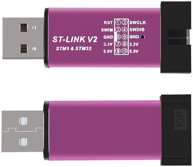 Alt view image 4 of 6 - AJMRTC ST-Link V2 Programmer Emulator Downloader, Compatible with STM8 STM32 MCU, Debugger Programming Tool with Connect Cable for STM32F103C8T6 Development Board