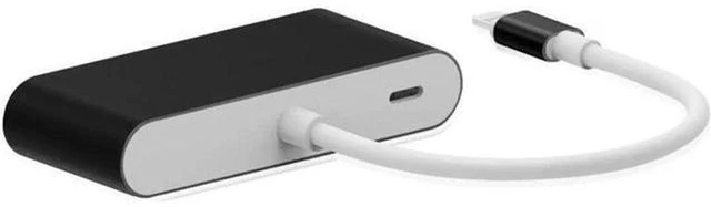 Alt view image 3 of 6 - AJMRTC 3 in 1 Lightning to HDMI VGA AV Adapter, 1080P HD Digital AV Screen Mirroring Converter, Audio Video Sync Output for iPhone iPad iPod, TV Monitor Projector Presentation