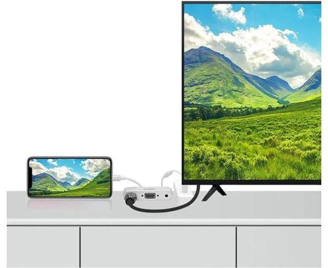Alt view image 6 of 6 - AJMRTC 3 in 1 Lightning to HDMI VGA AV Adapter, 1080P HD Digital AV Screen Mirroring Converter, Audio Video Sync Output for iPhone iPad iPod, TV Monitor Projector Presentation
