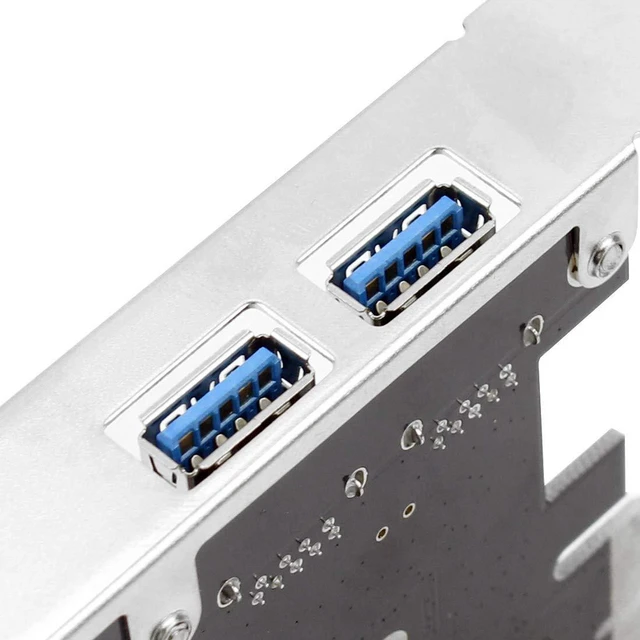 Alt view image 5 of 6 - AJMRTC PCIe USB 3.0 Expansion Card, 2 External USB3.0 Ports + Internal 19Pin Front Panel Header, 4Pin Molex IDE Power Connector, 5Gbps SuperSpeed PCI Express X1 Adapter for Desktop PC
