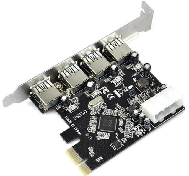 Alt view image 5 of 5 - AJMRTC 4 Ports USB 3.0 PCIe Expansion Card, PCI Express X1 USB3.0 Hub Adapter, 5Gbps SuperSpeed Controller Card for Desktop PC, External HDD, SSD Enclosure, USB Camera