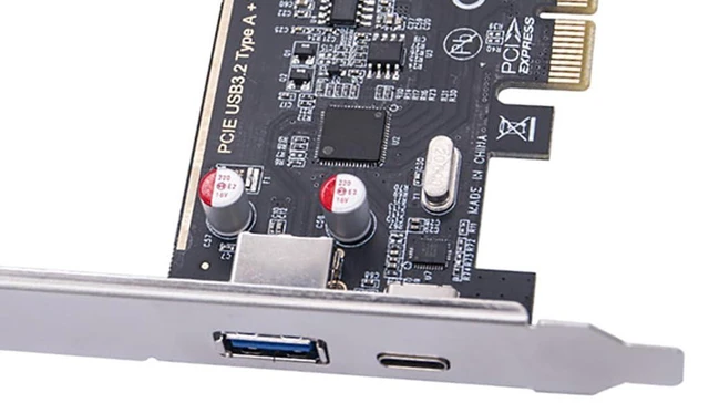 Alt view image 5 of 5 - AJMRTC MCA1213 PCIe X4 USB 3.2 Gen2 Expansion Card, 10Gbps Dual Channel 1 x USB-C + 1 x USB-A Combo Port Adapter for 2U 4U Server Chassis, Desktop, Industrial PC