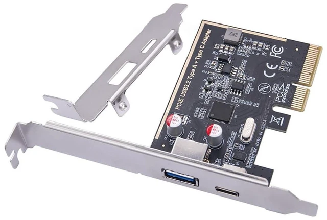 Alt view image 4 of 5 - AJMRTC MCA1213 PCIe X4 USB 3.2 Gen2 Expansion Card, 10Gbps Dual Channel 1 x USB-C + 1 x USB-A Combo Port Adapter for 2U 4U Server Chassis, Desktop, Industrial PC