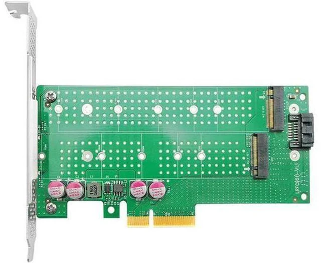 Main image of AJMRTC M.2 NVMe NGFF to PCIe X4 Adapter Card, Dual M-Key + B-Key Interface, Support NVMe PCIe SSD and SATA NGFF M.2 SSD Simultaneously, Storage Expansion Riser for Desktop PC, Workstation, NAS