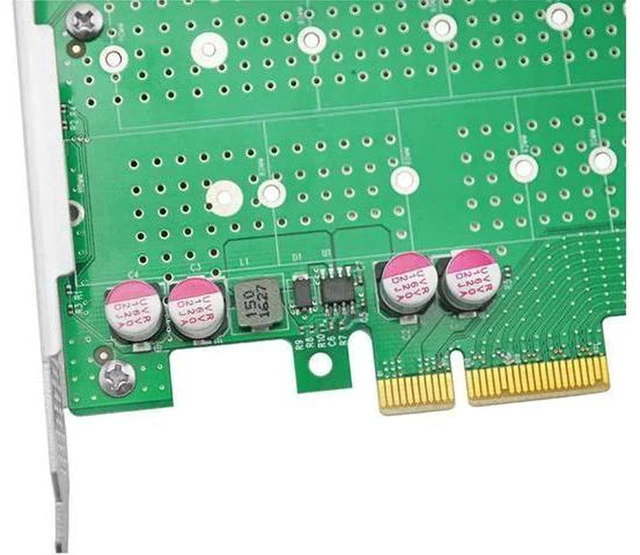 Alt view image 5 of 5 - AJMRTC M.2 NVMe NGFF to PCIe X4 Adapter Card, Dual M-Key + B-Key Interface, Support NVMe PCIe SSD and SATA NGFF M.2 SSD Simultaneously, Storage Expansion Riser for Desktop PC, Workstation, NAS