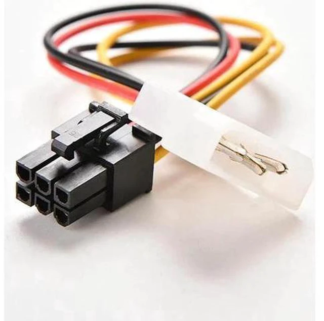 Alt view image 2 of 5 - AJMRTC 4 Pin Molex IDE to 6 Pin PCIe GPU Power Adapter Cable, 17cm Graphics Card Power Converter Cord for Desktop PC Video Card Upgrade, 1Pcs