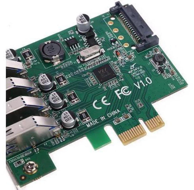 Alt view image 2 of 5 - AJMRTC 4 Ports USB 3.0 PCIe Expansion Card, PCI Express X1 USB3.0 Hub Adapter 5Gbps SuperSpeed Controller Card for Desktop PC, External HDD, SSD Enclosure, USB Camera
