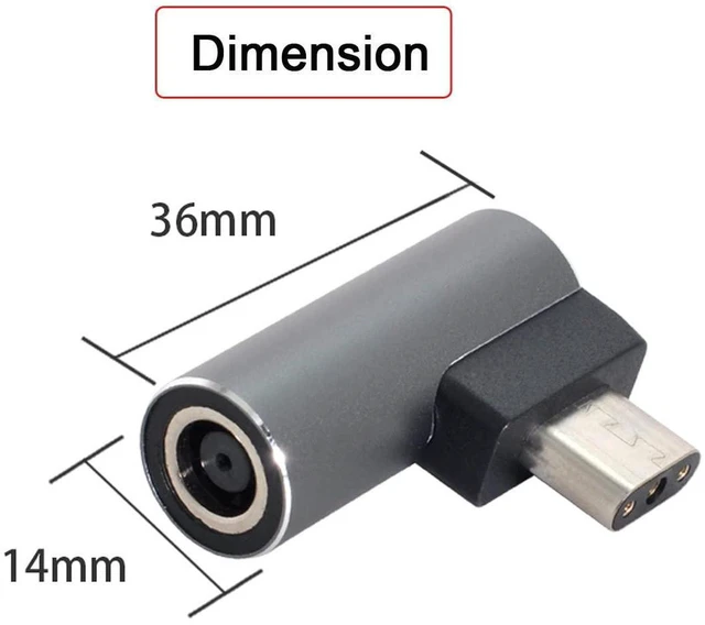 Alt view image 7 of 7 - AJMRTC 7.4*5.0mm DC Female Jack to 3Pin Power Plug Adapter, 19.5V High Power Charging Converter, Support 160W 230W, Compatible with Razer Blade 15, Blade Pro 17 Gaming Laptop