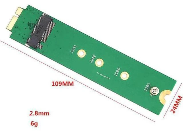 Alt view image 5 of 5 - AJMRTC M.2 NGFF SATA SSD Adapter Card for MacBook Air 2010 2011 A1369 A1370, B+M Key Converter, Support 2230 2242 2260 2280 SATA M.2 SSD Upgrade
