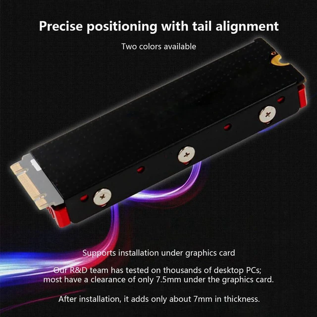 Alt view image 6 of 7 - AJMRTC M.2 2280 SSD Heatsink, Ultra-Thin Double-Sided Cooling Radiator, for NVMe NGFF Dual Protocol M.2 SSD, Red, Thermal Cooler for PC Desktop PS5