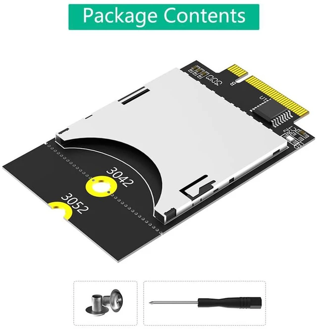Alt view image 4 of 7 - AJMRTC NGFF M.2 Key B to SD Adapter Card, USB Bus SD Card Reader, Fit WWAN 3042 3052 Size, Internal SD Converter for Laptop, PC, Embedded Industrial Computers