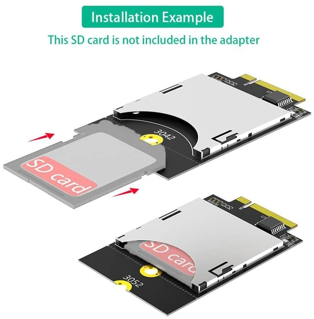 Alt view image 3 of 7 - AJMRTC NGFF M.2 Key B to SD Adapter Card, USB Bus SD Card Reader, Fit WWAN 3042 3052 Size, Internal SD Converter for Laptop, PC, Embedded Industrial Computers