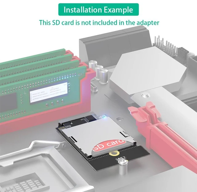 Alt view image 2 of 7 - AJMRTC NGFF M.2 Key B to SD Adapter Card, USB Bus SD Card Reader, Fit WWAN 3042 3052 Size, Internal SD Converter for Laptop, PC, Embedded Industrial Computers