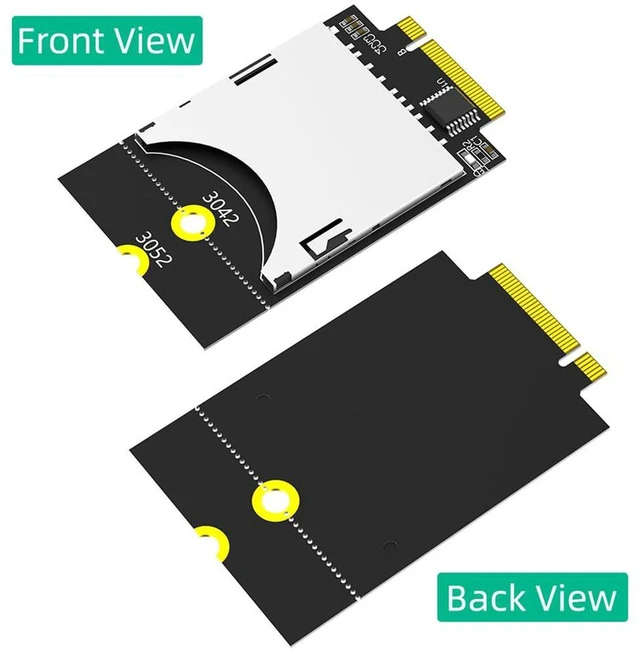 Alt view image 6 of 7 - AJMRTC NGFF M.2 Key B to SD Adapter Card, USB Bus SD Card Reader, Fit WWAN 3042 3052 Size, Internal SD Converter for Laptop, PC, Embedded Industrial Computers