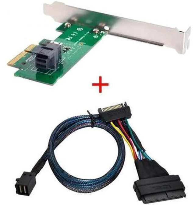 Alt view image 3 of 7 - AJMRTC SF-024+093 PCIe 3.0 4.0 to SFF-8643 Adapter Kit, SFF-8643 to U.2 SFF-8639 NVMe SSD Expansion Card with Cable for Motherboard Storage Upgrade
