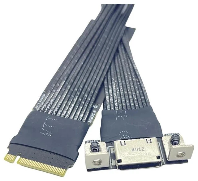 Alt view image 5 of 6 - AJMRTC M.2 NVMe M-Key to OCuLink 4i SFF-8611 Extension Cable, PCIe 4.0 X4, Backward PCIe Gen3, Compatible with T10 SAS-4 SFF-8612, 10cm High Speed Transfer Cable