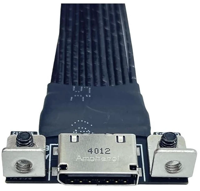 Alt view image 3 of 6 - AJMRTC M.2 NVMe M-Key to OCuLink 4i SFF-8611 Extension Cable, PCIe 4.0 X4, Backward PCIe Gen3, Compatible with T10 SAS-4 SFF-8612, 10cm High Speed Transfer Cable