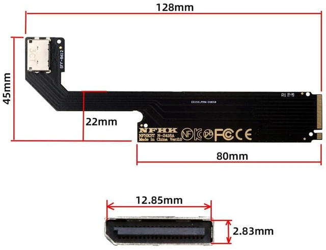 Alt view image 4 of 7 - AJMRTC M.2 M-Key PCIe 4.0 to OCuLink SFF-8612 SFF-8611 Host Adapter, Custom for 2024 ThinkBook 16+ AMD 8845, for External eGPU Dock and U.2 NVMe SSD Expansion