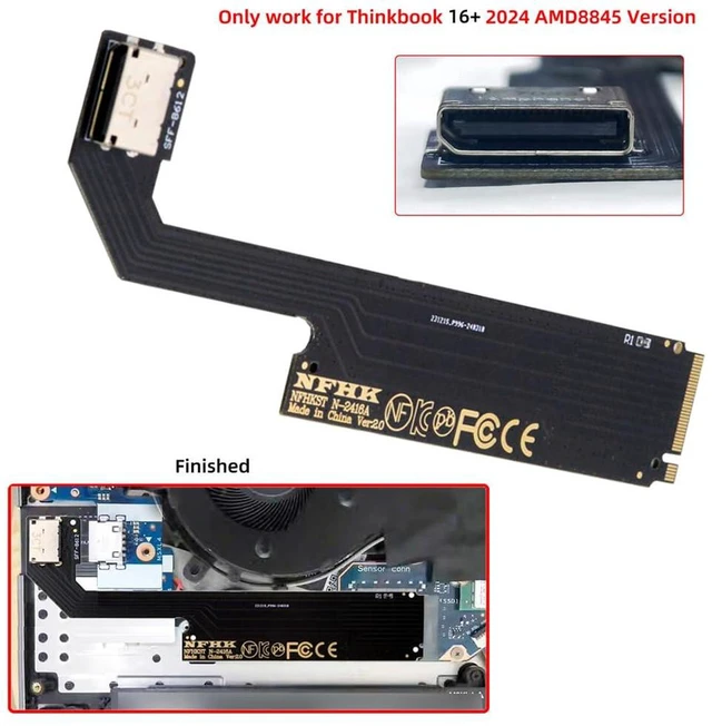 Alt view image 5 of 7 - AJMRTC M.2 M-Key PCIe 4.0 to OCuLink SFF-8612 SFF-8611 Host Adapter, Custom for 2024 ThinkBook 16+ AMD 8845, for External eGPU Dock and U.2 NVMe SSD Expansion