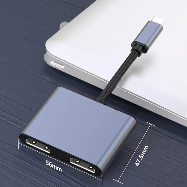 Alt view image 2 of 5 - AJMRTC 4 in 1 USB C Docking Station, USB-C to Dual HDMI-Compatible + USB 3.0 Hub, Multi Monitor Adapter, Portable Type-C Dock for MacBook, PC and Laptops