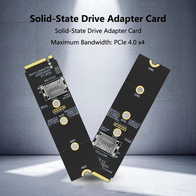 Alt view image 3 of 7 - AJMRTC TKM8 M.2 M-Key to OCuLink SFF-8612 Female Bridge Card, PCIe 4.0 X4 Adapter, for NVMe U.2 SSD and External Graphics eGPU Dock, Horizontal OCuLink Port