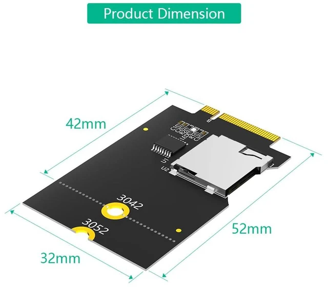 Alt view image 6 of 7 - AJMRTC NGFF M.2 Key B to Micro SD TF Adapter Card, USB Bus Micro SD Card Reader, Support SDHC SDXC, Internal Converter for Laptop, PC, Embedded Industrial Computers