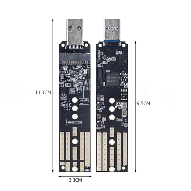 Alt view image 3 of 5 - AJMRTC M.2 NVMe NGFF to USB3.1 Gen2 Type-A & Type-C Adapter, 10Gbps Direct Insertion SSD Reader, M Key & B+M Key, Fit 2230 2242 2260 2280 NVMe SSD, 1 Piece