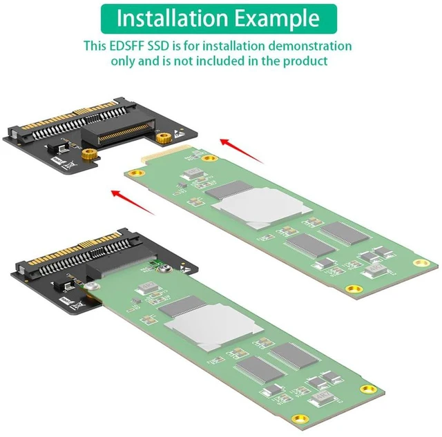 Alt view image 7 of 7 - AJMRTC EDSFF E1.S to U.2 SFF-8639 Carrier Adapter Card, NVMe Ruler 1U Short E1.S SSD Converter, Compatible with GEN-Z EDSFF E1.S Enterprise SSD