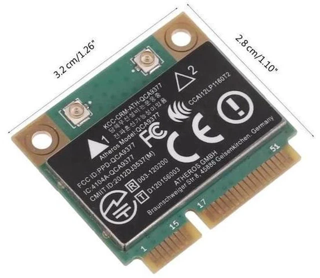 Alt view image 2 of 3 - AJMRTC Atheros QCA9377 M.2 NGFF WiFi Bluetooth Combo Card, Dual Band 2.4G+5G 802.11ac, Up to 433Mbps Wireless WLAN Adapter, A+E Key 2230 WiFi 5 BT Card for Laptop