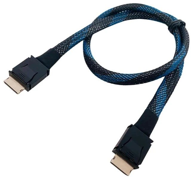 Main image of AJMRTC PCIe 4.0 X4 SFF-8611 to SFF-8611 Extension Cable, OCuLink 4i Full-Function Cable, 24Gbps SAS-4 Compatible High-Speed Cable, 50cm