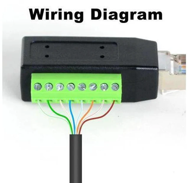Alt view image 5 of 7 - AJMRTC 2 Pack 90 Degree RJ45 Male to 8 Pin Screw Terminal Adapter, Cat5e Cat6 RJ45 to Screw Terminal Block, Passive Twisted Pair Connector for CCTV, Ethernet Wiring