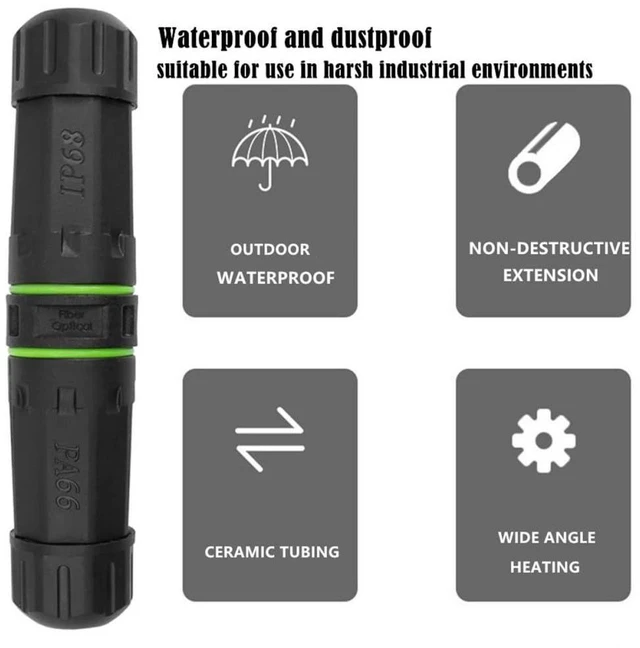 Alt view image 3 of 7 - AJMRTC IP68 Waterproof M20 Locking SC Female to SC Female Fiber Optic Coupler, Singlemode SC Fiber Extension Adapter, Outdoor Waterproof Fiber Connector for Network Cabling