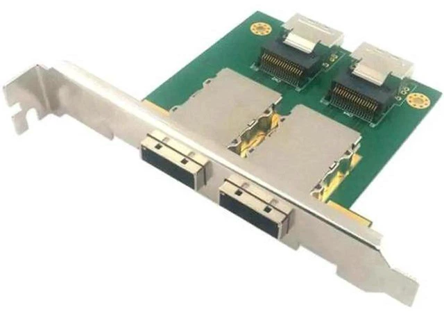 Main image of AJMRTC SF-035 Dual Port Mini SAS Breakout Adapter Board, SFF-8088 External to Dual SFF-8087 36Pin Female Converter, Mini SAS PCBA for Server HBA RAID Storage Connection