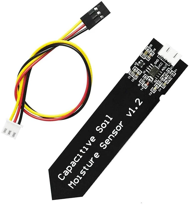 Alt view image 2 of 5 - AJMRTC 5 Pack Capacitive Soil Moisture Sensor Module, Wide Voltage 3.3V~5.5V Humidity Detection Sensor with Cable, Corrosion Resistant Probe for Arduino, Garden Plant Watering Monitoring