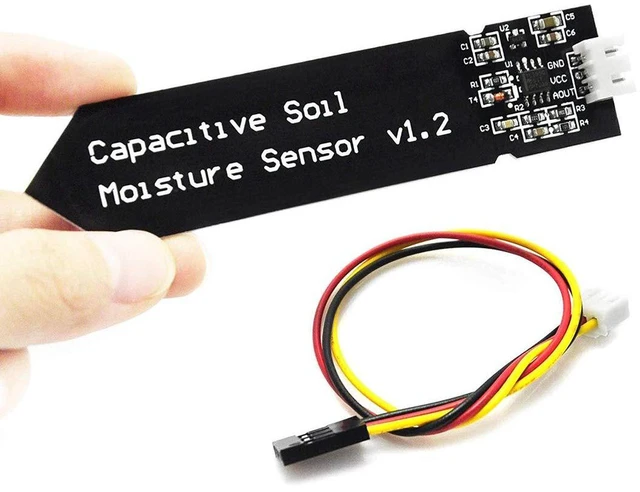 Alt view image 3 of 5 - AJMRTC 5 Pack Capacitive Soil Moisture Sensor Module, Wide Voltage 3.3V~5.5V Humidity Detection Sensor with Cable, Corrosion Resistant Probe for Arduino, Garden Plant Watering Monitoring