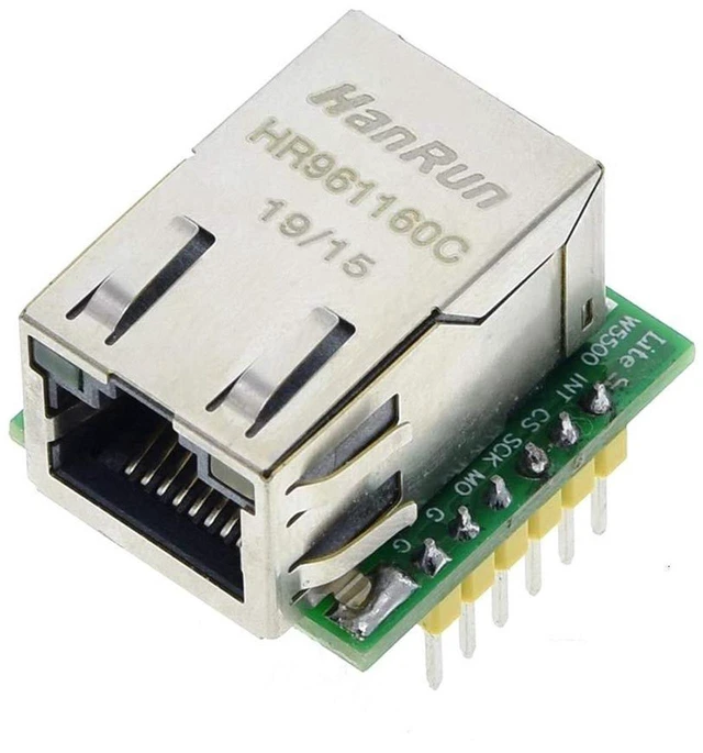 Main image of AJMRTC W5500 SPI Ethernet Network Module, TCP/IP Hardware Stack LAN Converter, 3.3V & 5V Compatible, SPI Interface Ethernet Board for Arduino, STM32, SCM Embedded Network Project