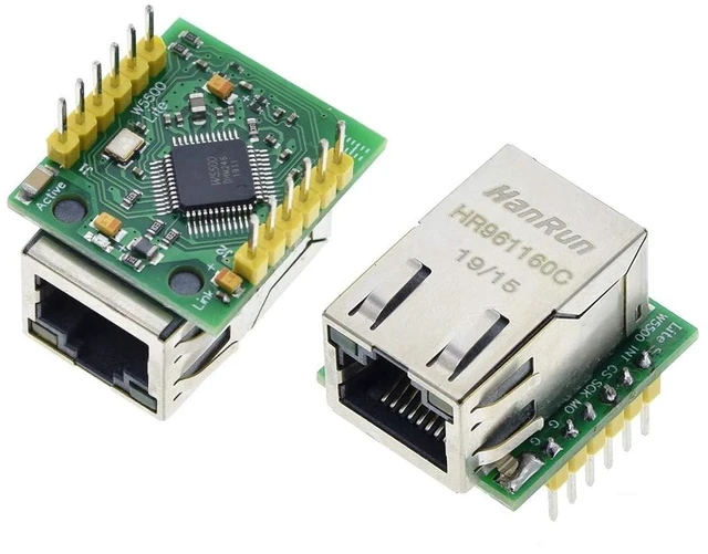 Alt view image 4 of 6 - AJMRTC W5500 SPI Ethernet Network Module, TCP/IP Hardware Stack LAN Converter, 3.3V & 5V Compatible, SPI Interface Ethernet Board for Arduino, STM32, SCM Embedded Network Project