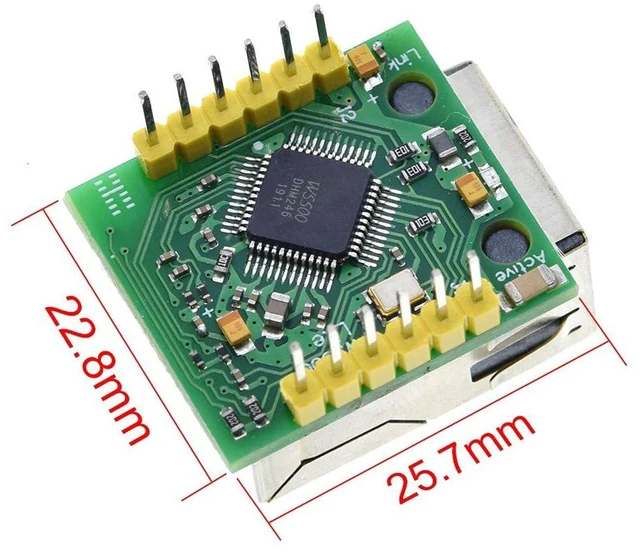 Alt view image 6 of 6 - AJMRTC W5500 SPI Ethernet Network Module, TCP/IP Hardware Stack LAN Converter, 3.3V & 5V Compatible, SPI Interface Ethernet Board for Arduino, STM32, SCM Embedded Network Project