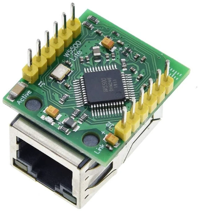 Alt view image 3 of 6 - AJMRTC W5500 SPI Ethernet Network Module, TCP/IP Hardware Stack LAN Converter, 3.3V & 5V Compatible, SPI Interface Ethernet Board for Arduino, STM32, SCM Embedded Network Project
